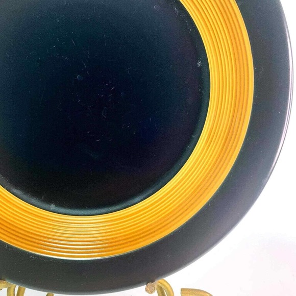 Pfaltzgraff Concentric Black 11" Earthenware Dinner Plate Brown Wood Tone Rings - Picture 6 of 10